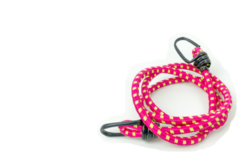 Elastic strap rope isolated on white