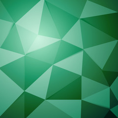 Fototapeta na wymiar Abstract green polygon triangle background