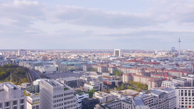 berlin skyline cityscape,view of the cathedral and brandenburg gate  from high point of view 