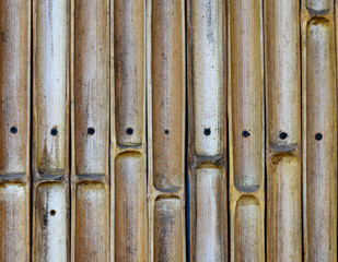 bamboo cut wall with nail