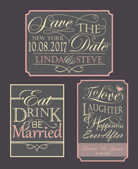 Set of wedding invitation quotes