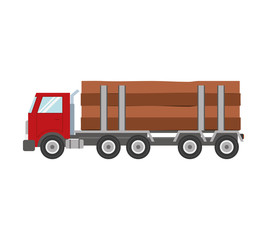 truck wood transportation delivery icon. Isolated and flat illustration. Vector graphic