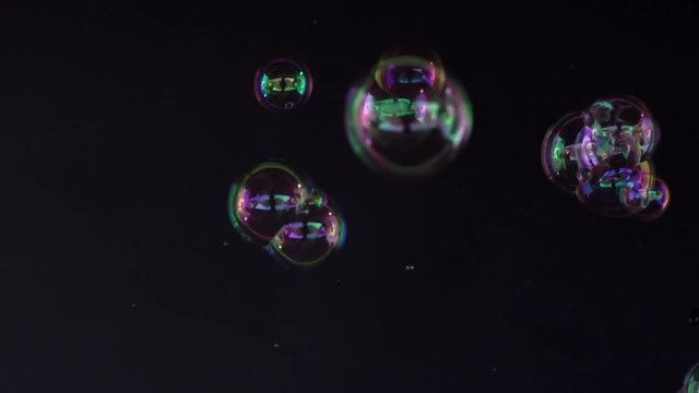 abstract bubbles shot in slow motion