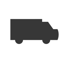 truck silhouette transportation delivery icon. Isolated and flat illustration. Vector graphic