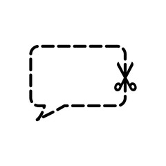 banner bubble sticker scissors label blank icon. Isolated and flat illustration. Vector graphic