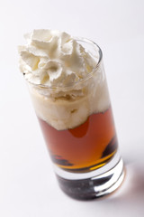 ice tea with cream preparation