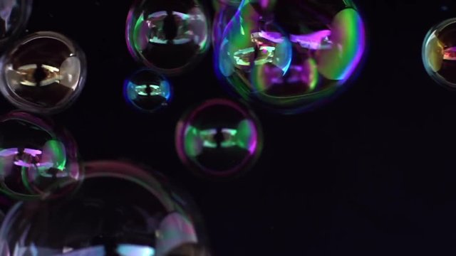 abstract soap bubbles in slow motion