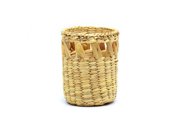 A wicker basket.