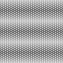 Seamless honeycomb gradient pattern background texture, Black and white.