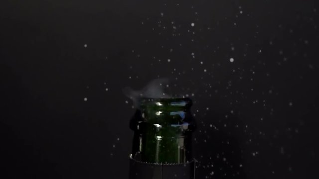champagne cork being popped slow motion