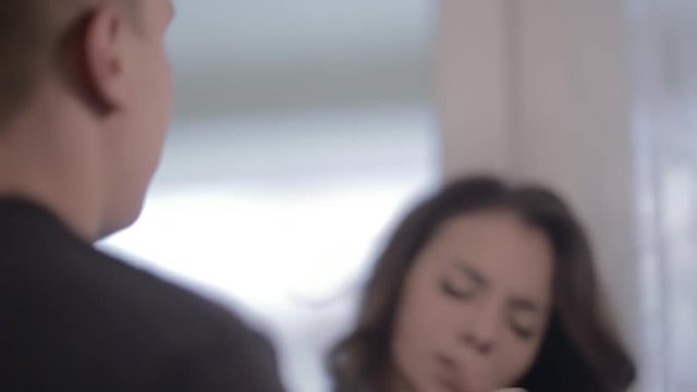 Man and woman quarreling and fighting