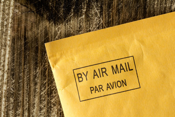 Envelope with  airmail stamp