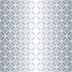 Seamless overlapping circle pattern in vector format. Silver and white.