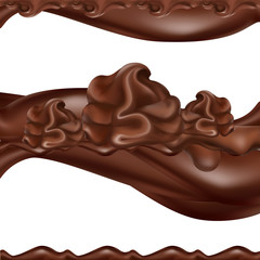 liquid chocolate, flowing, molten, caramel, vector