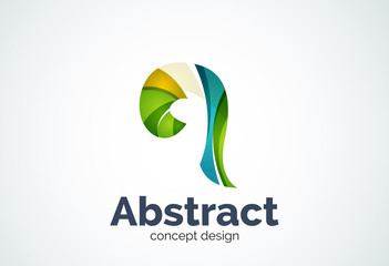Abstract swirl logo template, smooth elegant shape concept