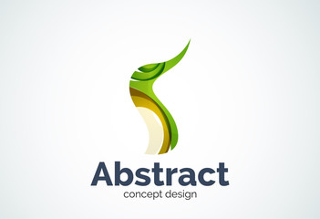 Abstract wave logo template, smooth motion concept
