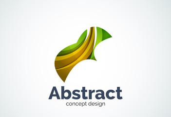 Abstract wave logo template, smooth motion concept