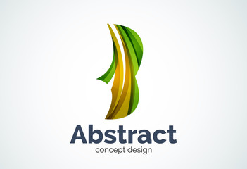 Abstract wave logo template, smooth motion concept