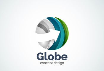 Globe with arrow logo template