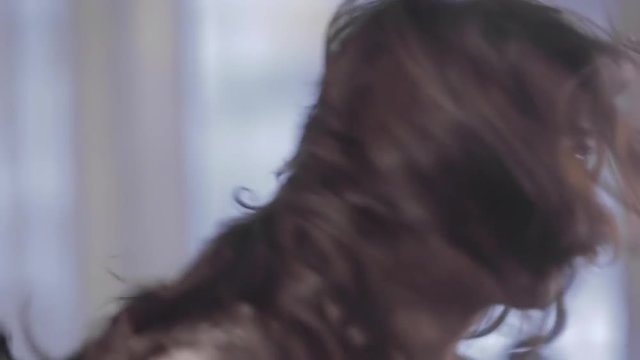 Young couple quarreling. Close up of woman