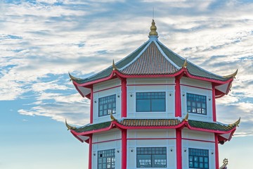 Ancient City of  buddhist stupas China. - Stupas landscape architecture and beautiful  blue sky clouds with copy space
