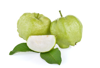 Guava fruit isolated on white background.