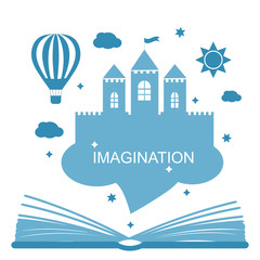 Imagination concept - open book