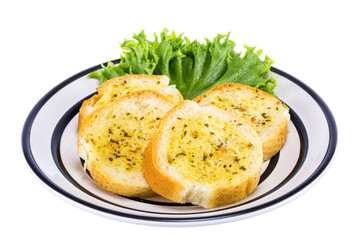 Garlic bread isolated on white