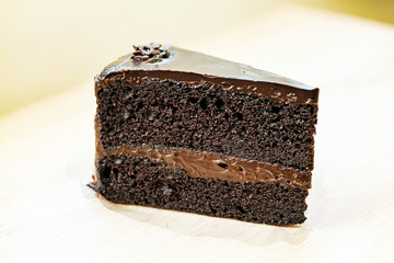 vintage tone of chocolate Cake on wood table
