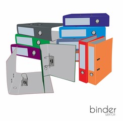 Mock-up of colorful ring binders - obrazy, fototapety, plakaty