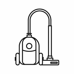 Vacuum cleaner icon in outline style isolated on white background