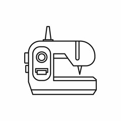 Sewing machine icon in outline style isolated on white background