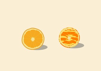 Orange slice vector minimal vintage abstract look