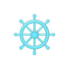 Wheel of Dharma icon in cartoon style on a white background