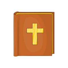 Obraz premium Bible icon in cartoon style on a white background