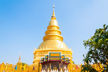 Naklejka premium part of the temple Wat Phra That Haripunchai in Lamphun,most famous temple temple in Northern of Thailand, art thai style