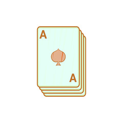 Ace of spades, playing cards icon in cartoon style on a white background
