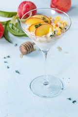 Ricotta dessert with peach