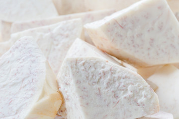 Closeup taro root for cooking