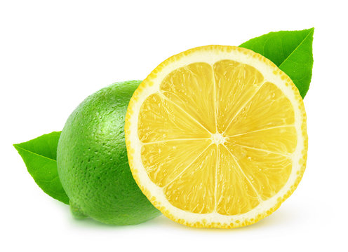 Isolated lemon and lime