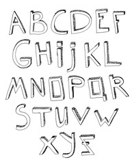 Hand Drawn Alphabet 03 A