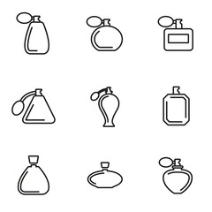 Vector line perfume icon set