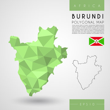 Burundi : Low Poly Map : Vector Illustration