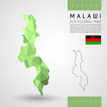 Malawi : Low Poly Map : Vector Illustration