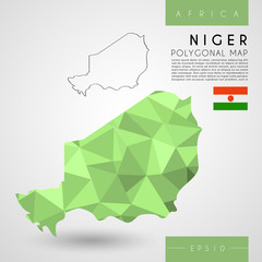 Niger : Low Poly Map : Vector Illustration
