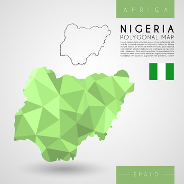 Nigeria : Low Poly Map : Vector Illustration