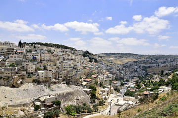 Fototapeta na wymiar Silwan district of East Jerusalem.