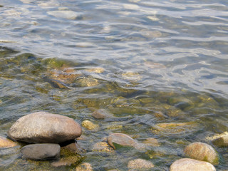 Stones at the bottom of the lake.