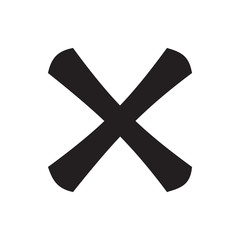 Obraz premium Cross icon in simple style isolated on white background. Click and choice symbol