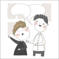 Vector characters. Developer and Manager